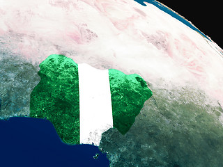 Image showing Flag of Nigeria from space