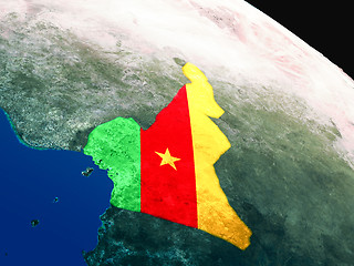 Image showing Flag of Cameroon from space