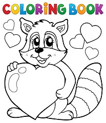 Image showing Coloring book Valentine topic 3