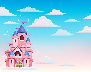 Image showing Pink castle in clouds theme 1