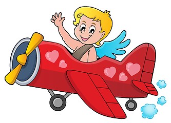 Image showing Airplane with Cupid theme image 1