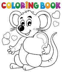 Image showing Coloring book Valentine topic 1