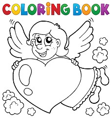 Image showing Coloring book Cupid topic 3