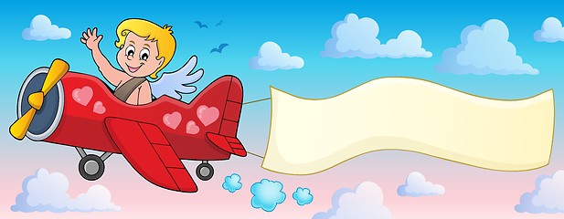 Image showing Airplane with Cupid theme image 2
