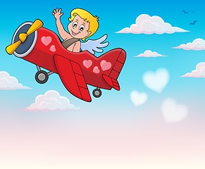 Image showing Airplane with Cupid theme image 4