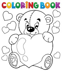 Image showing Coloring book Valentine theme 9