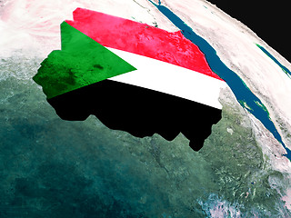 Image showing Flag of Sudan from space