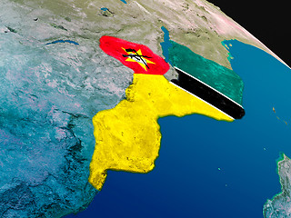 Image showing Flag of Mozambique from space