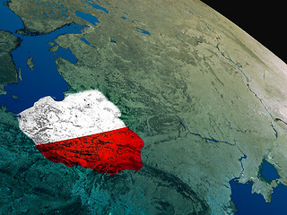 Image showing Flag of Poland from space