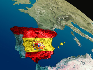 Image showing Flag of Spain from space