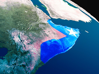 Image showing Flag of Somalia from space