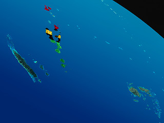 Image showing Flag of Vanuatu from space