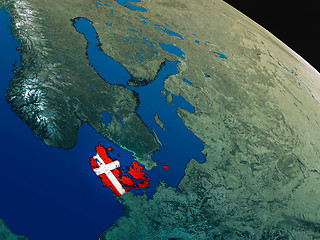 Image showing Flag of Denmark from space