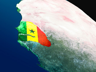 Image showing Flag of Senegal from space