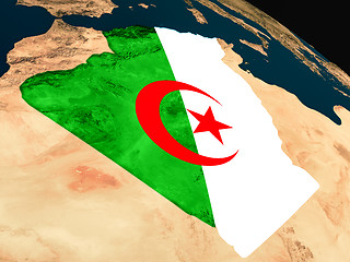 Image showing Flag of Algeria from space