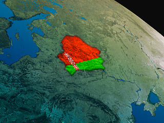 Image showing Flag of Belarus from space