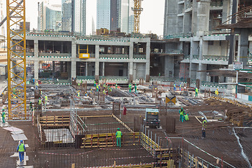 Image showing Modern building constraction site works.