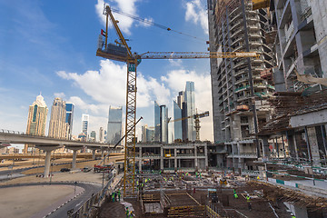 Image showing Modern building constraction site works.