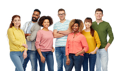 Image showing international group of happy smiling people