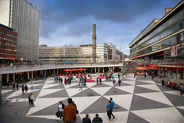 Image showing STOCKHOLM, SWEDEN - AUGUST 19, 2016: Pedestrian walk on Sergels 