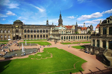 Image showing DRESDEN, GERMANY – AUGUST 13, 2016: Tourists walk and visit Dr