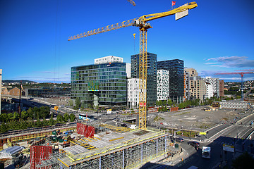 Image showing OSLO, NORWAY – AUGUST 17, 2016: A construction site of Bjorvik