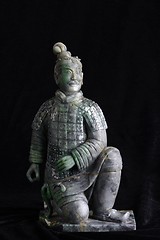 Image showing Chinese ancient jade carving art of Terra-cotta warrior