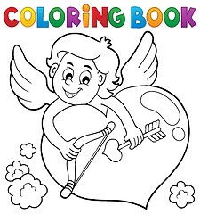 Image showing Coloring book Cupid topic 2