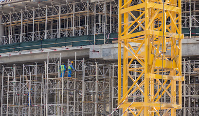 Image showing Team of construction worker on construction site.