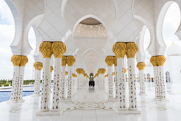 Image showing Magnificent interior of Sheikh Zayed Grand Mosque in Abu Dhabi, UAE.