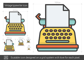 Image showing Vintage typewriter line icon.