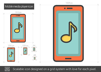 Image showing Mobile media player line icon.