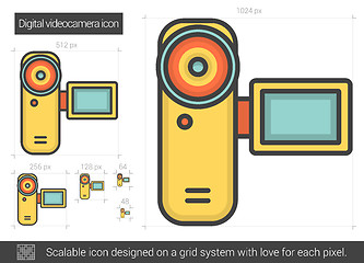 Image showing Digital videocamera line icon.