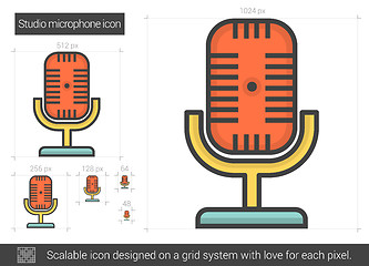 Image showing Studio microphone line icon.