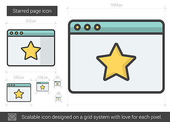 Image showing Starred page line icon.