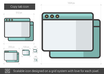 Image showing Copy tab line icon.