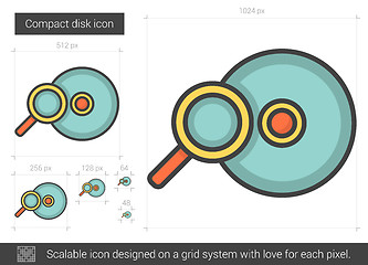 Image showing Compact disk line icon.