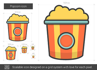 Image showing Popcorn line icon.