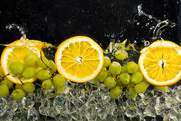 Image showing Oranges, Water And Ice