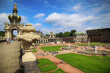 Image showing DRESDEN, GERMANY – AUGUST 13, 2016: Tourists walk and visit Dr