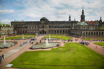 Image showing DRESDEN, GERMANY – AUGUST 13, 2016: Tourists walk and visit Dr