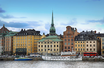 Image showing STOCKHOLM, SWEDEN - AUGUST 20, 2016: View of Gamla Stan from bri