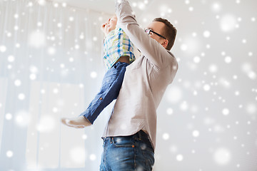 Image showing father with son playing and having fun at home