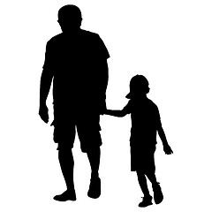 Image showing Black silhouettes Family on white background. illustration