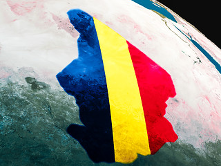 Image showing Flag of Chad from space