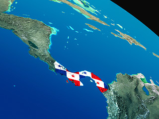 Image showing Flag of Panama from space