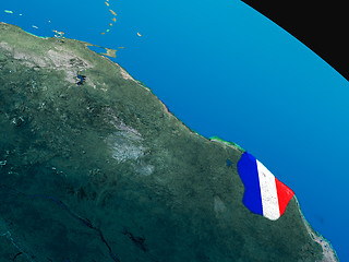 Image showing Flag of French Guiana from space