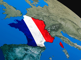 Image showing Flag of France from space