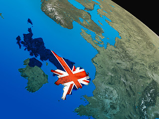 Image showing Flag of United Kingdom from space