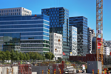 Image showing OSLO, NORWAY – AUGUST 17, 2016: A construction site of Bjorvik